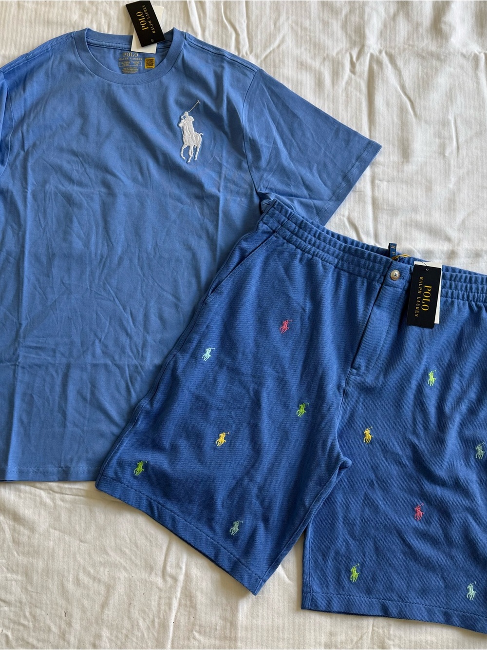 New boys Polo by Ralph Lauren Sz XL 18-20 Shirt Logo Shorts Set
